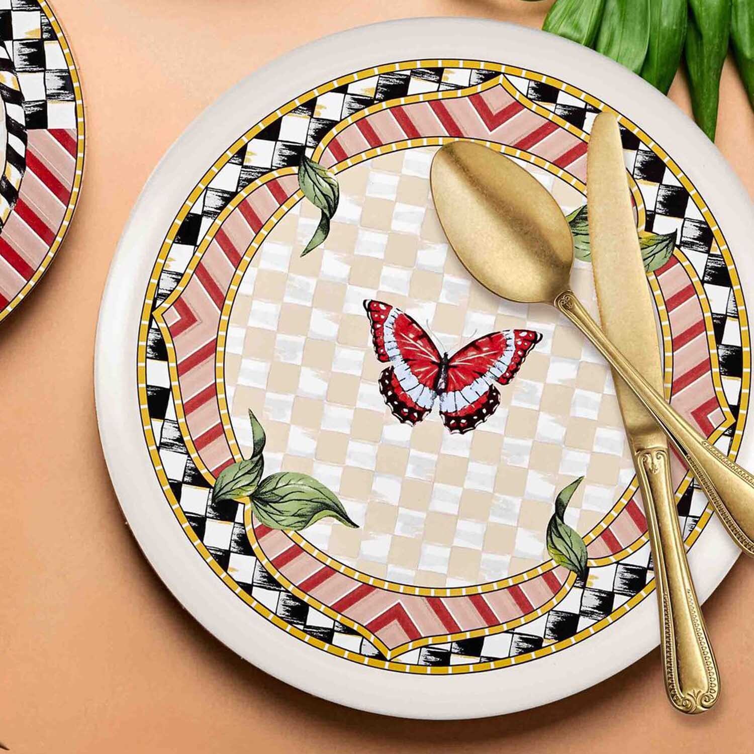 The Mia Jardin Series Round Serving Platter - Multicolour