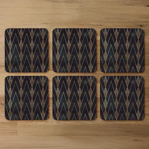 Gold Geometreic Lines Coaster