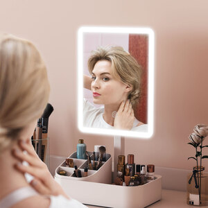 HOMCOM Dimmable Light Up Vanity Mirror with Touch Screen