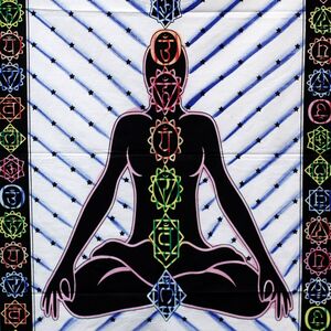 Handbrushed Cotton Wall Art Chakra Buddha MultiColor