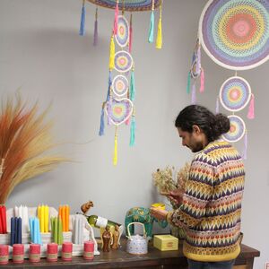 Large Dreamcatcher (55cm) Pastel Rainbow MultiColor