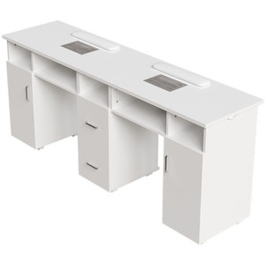 Darphe Mobile Double Manicure Table with Dust Collectors and Storage