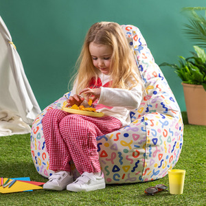 icon Kids Highback Beanbag Confetti Print Multi Coloured