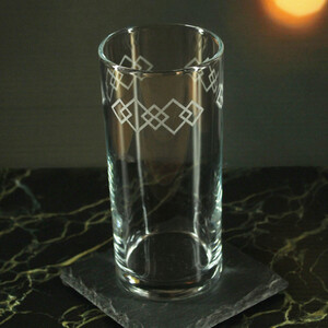 Engraved Set of 4 Hiball 12oz Squares Pattern design