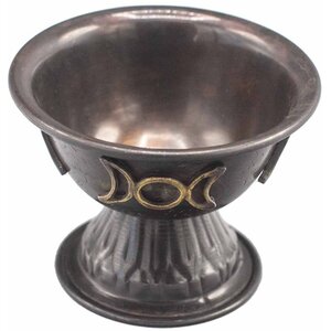 Antique Ritual Chalice with Triple Moon Symbol