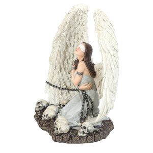 Gothic Angel Figurine with Chains Skulls by Spiral Direct