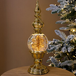 Spindle with LED Spinning Snowflake