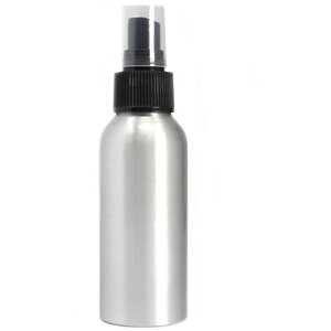 100ml Brushed Aluminium Spray Bottle with Black Top for Cosmetics Oils