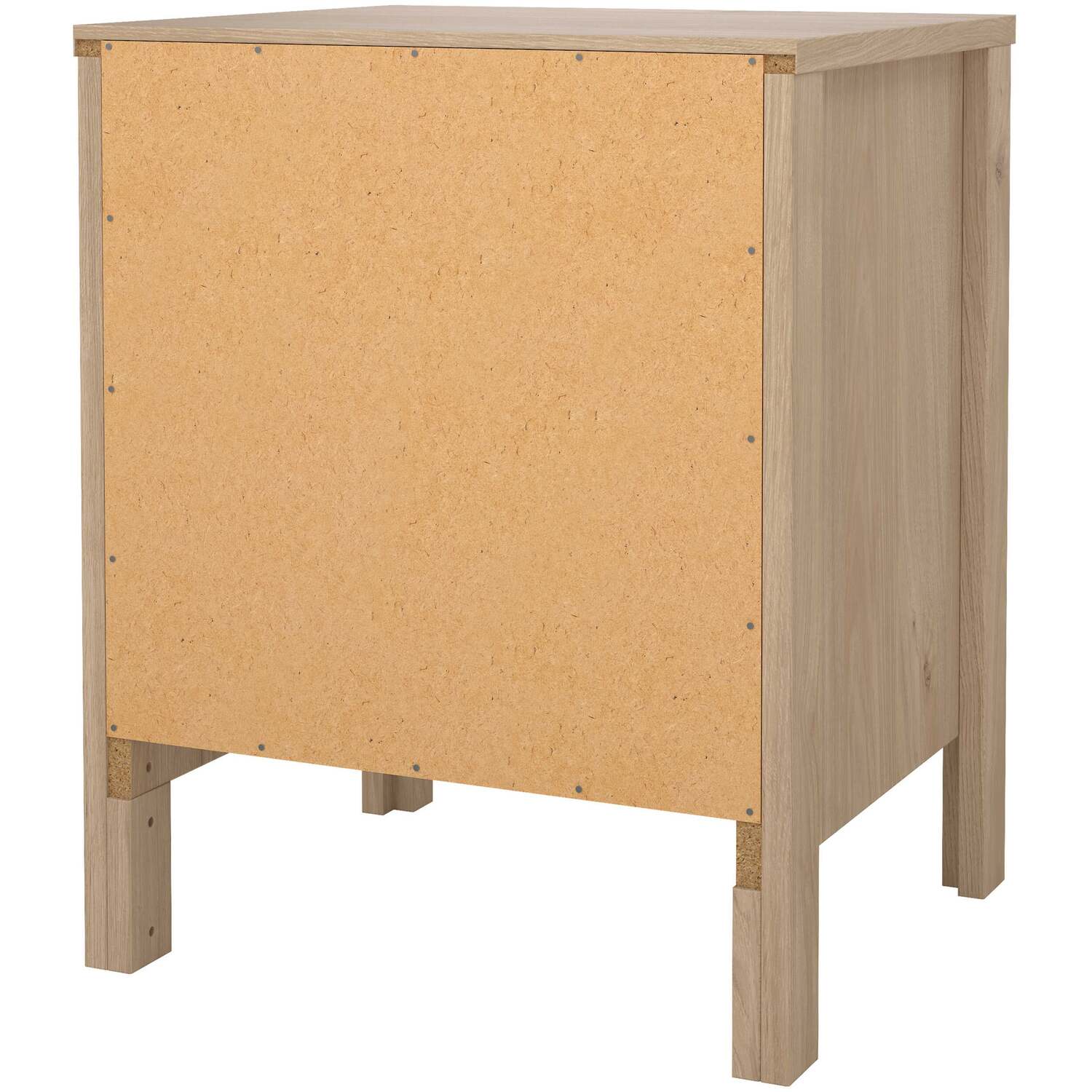Gossmere Hickory Effect Bedside Table 2 Drawers - Natural