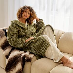 OHS Ribbed Fleece Dressing Gown