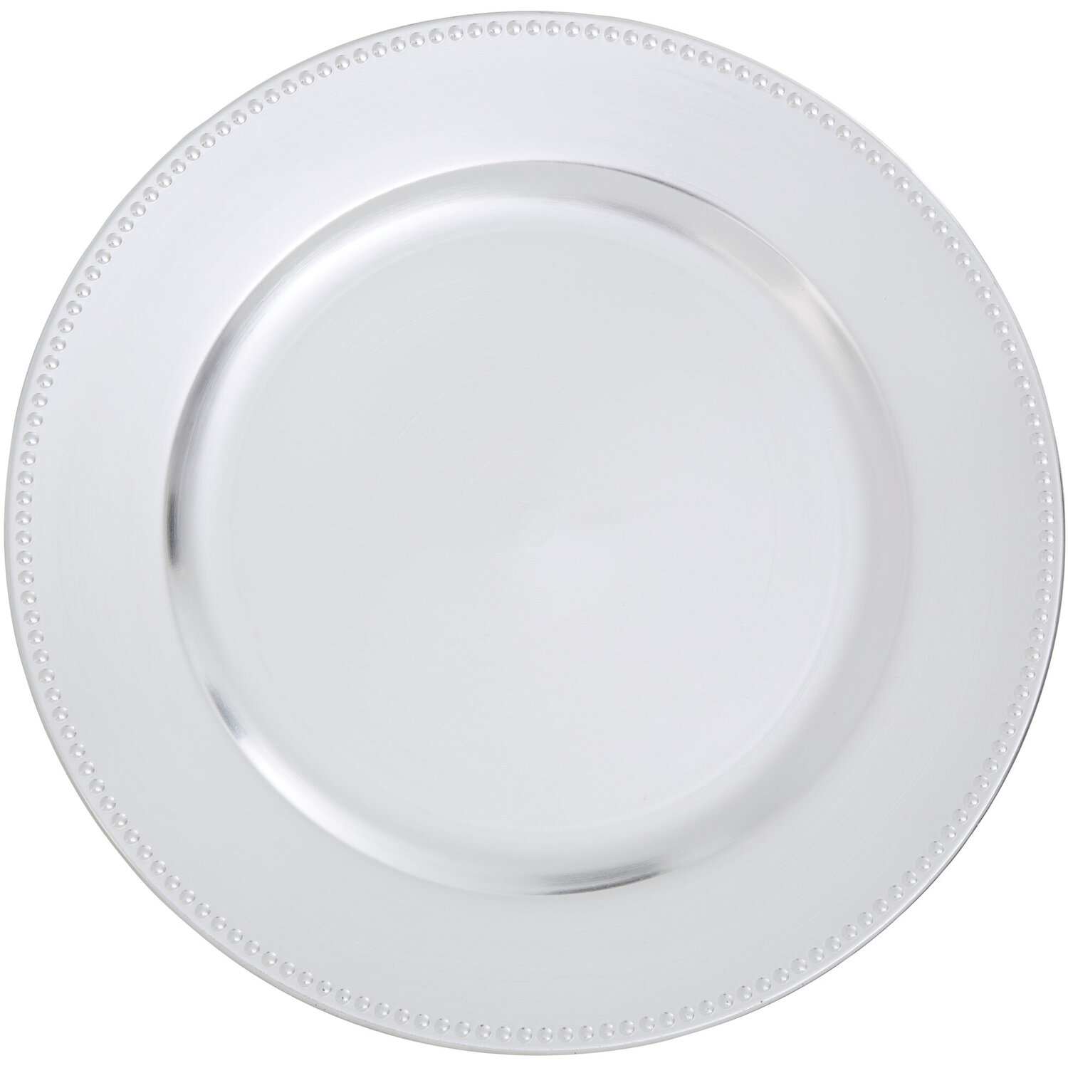 Dia Silver Finish Dotted Charger Plate - Silver