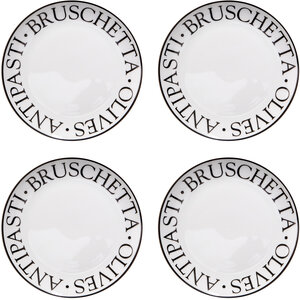 Noir Set Of Four Antipasti Plates