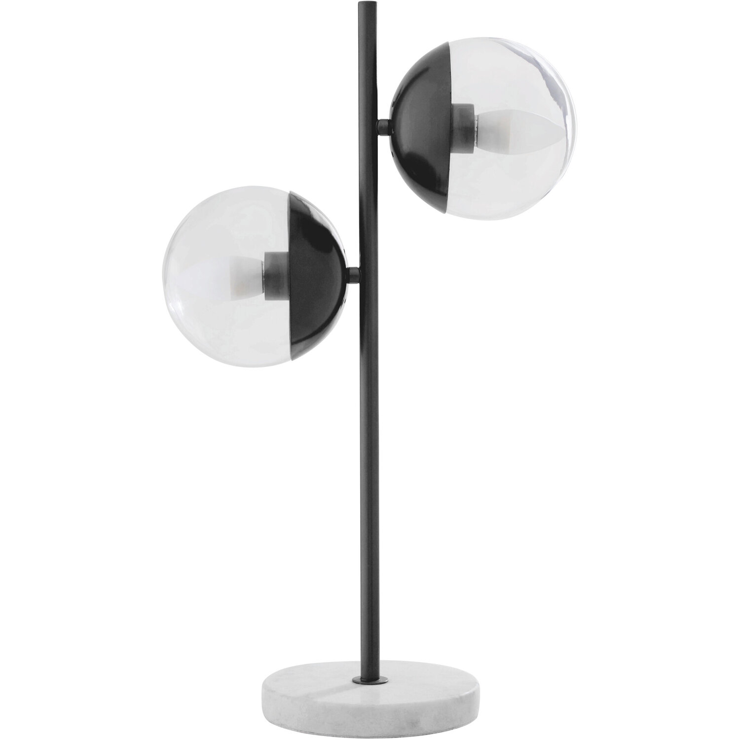 Revive Two Light Black Metal and Marble Table Lamp - Black