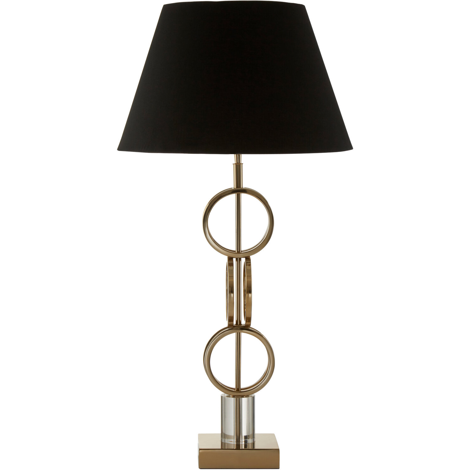 Skye Gold Finish Table Lamp with Dual Ring Base - Black