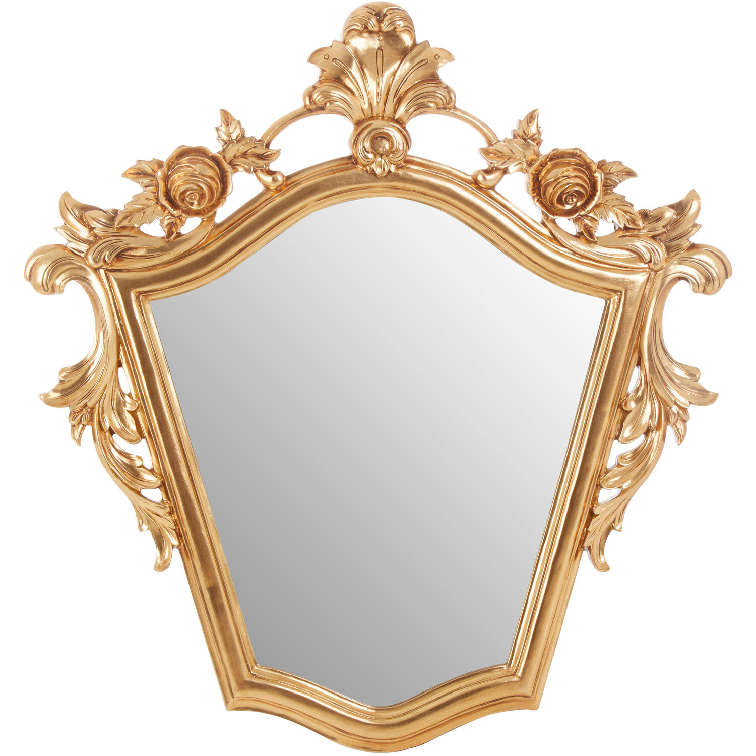 Vasari Antique Grey Ornate Wall Mirror - Gold