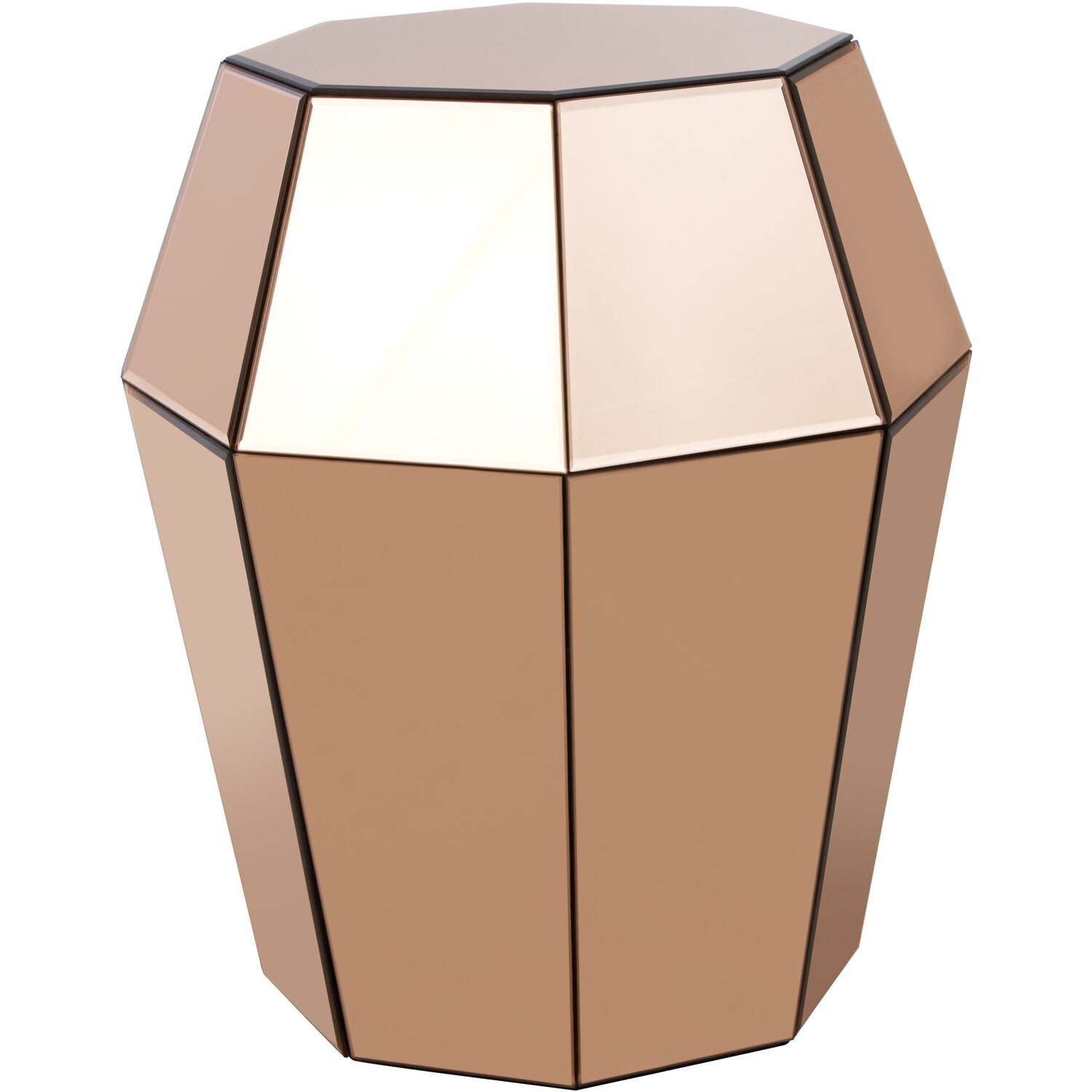 Kensington Townhouse Rose Gold Finish Side Table. - Gold