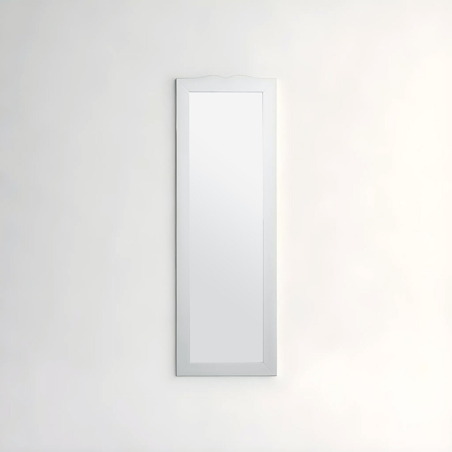 Katelyn Silver Rounded Wall Mirror - White