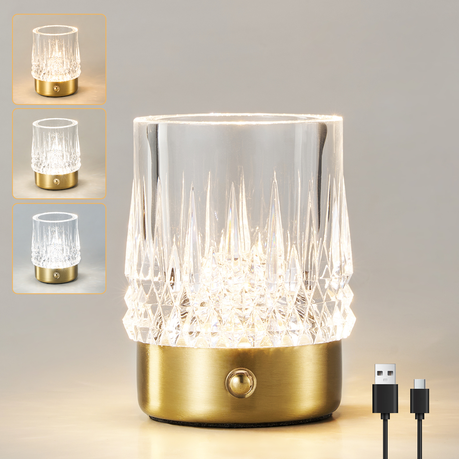Image of Rechargeable Table Lamp - Gold /&hellip;