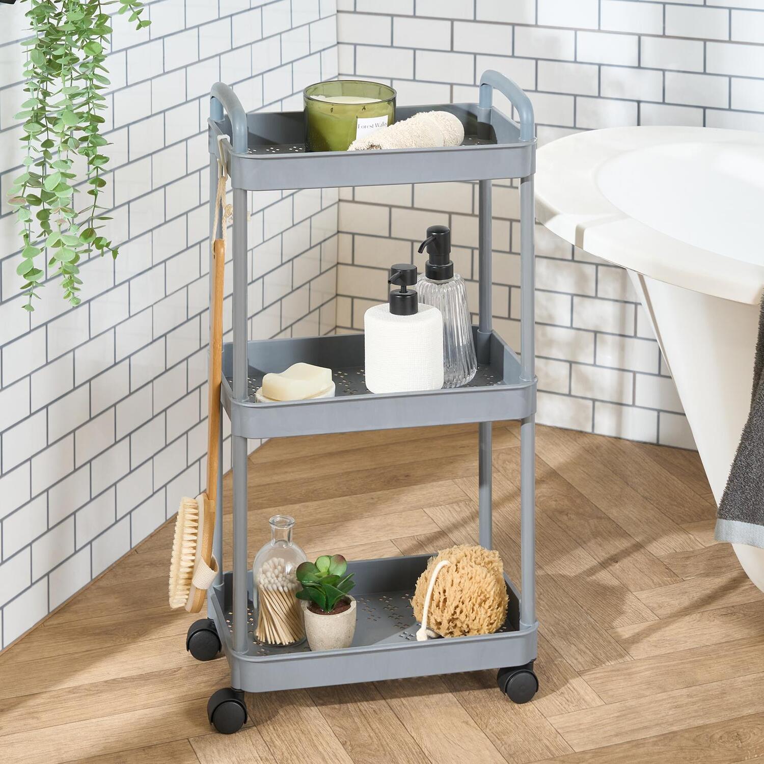Ohs 3 Layer Trolley Cart - Grey
