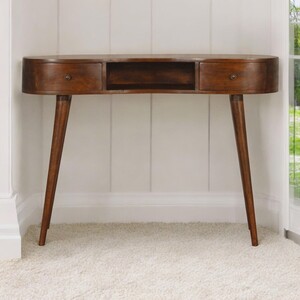 Solid Wood Chestnut Wave Writing Desk