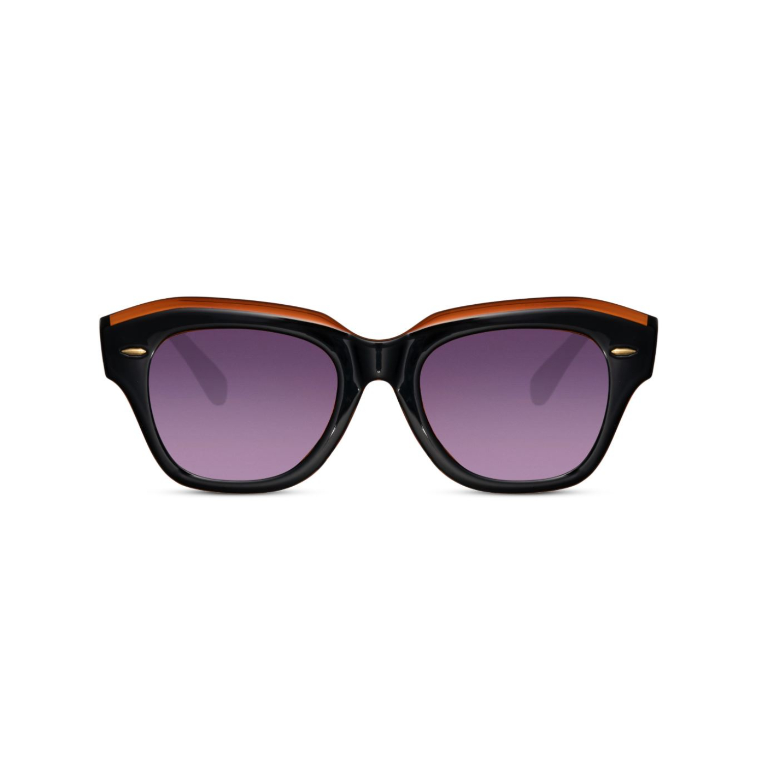 Sculpted Wayfarer Unisex Sunglasses - Glossy Black