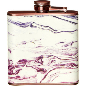 Auden Marble Effect Rose Gold Hip Flask
