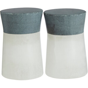 Bulgari White And Grey Finish Salt And Pepper Set