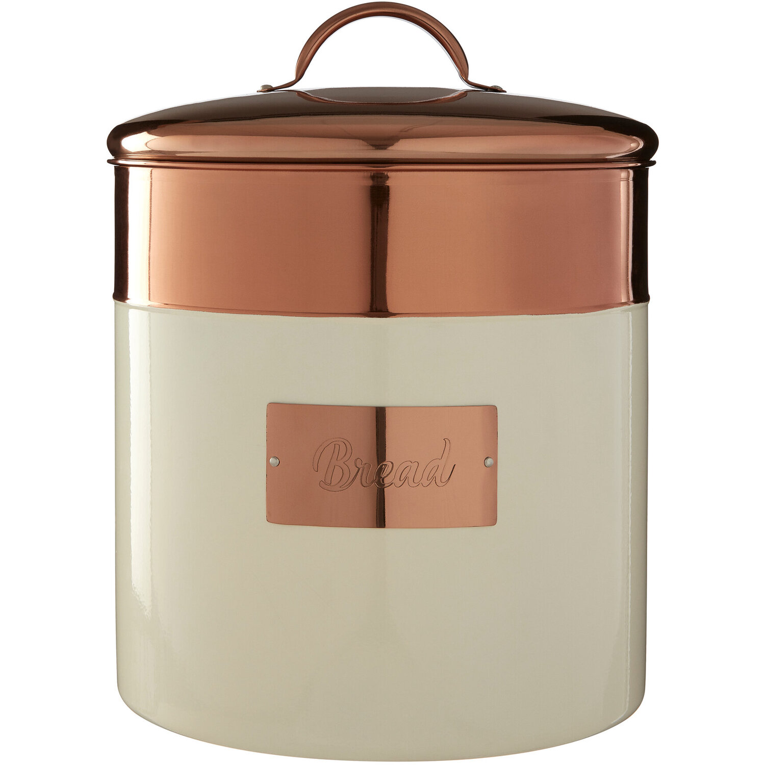 Prescott Cream And Copper Bread Bin - Cream
