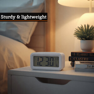 Camran White LCD Digital Clock