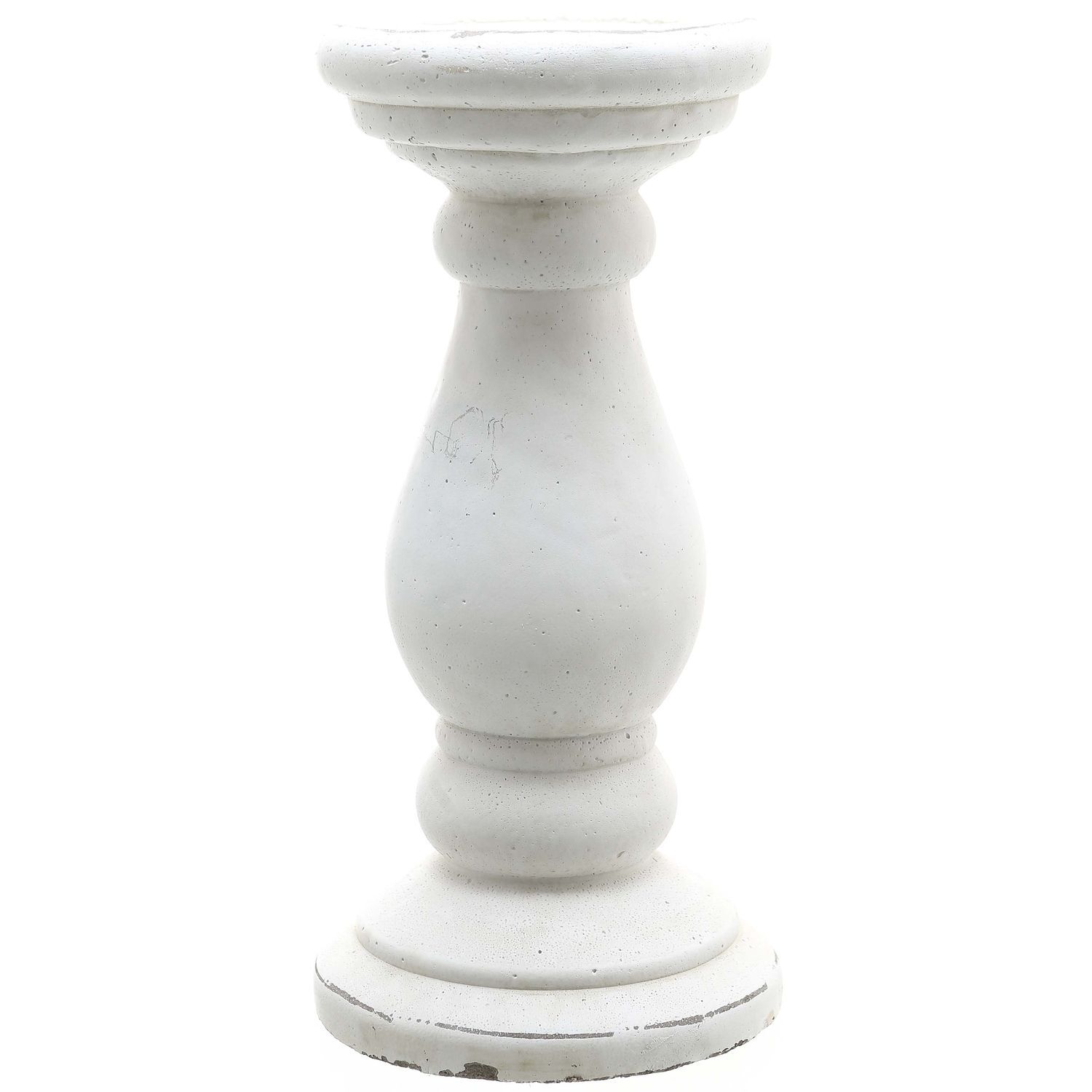 Hill Interiors Ceramic Matte Candle Holder - White / 1