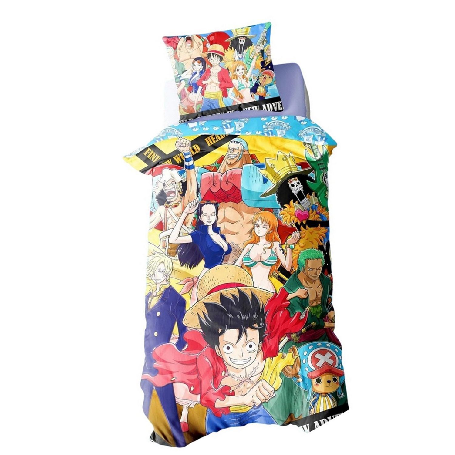One Piece Straw Hat Crew Luffy Reversible Duvet Set - Multicoloured