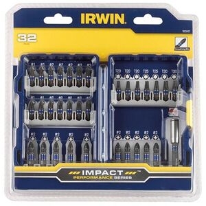 Irwin Impact Screwdriver Bit Set, 32 Piece
