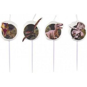 Amscan Dinosaur Attack Pick Candles (Pack of 4)