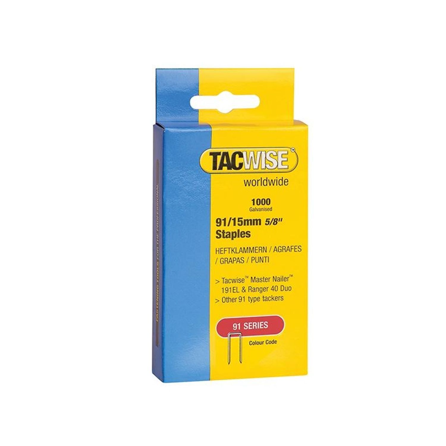 Tacwise 91 Series Staples - Multi Colour