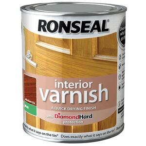 Ronseal Interior Varnish Quick Dry Matt Medium Oak 750ml - MPN 36863