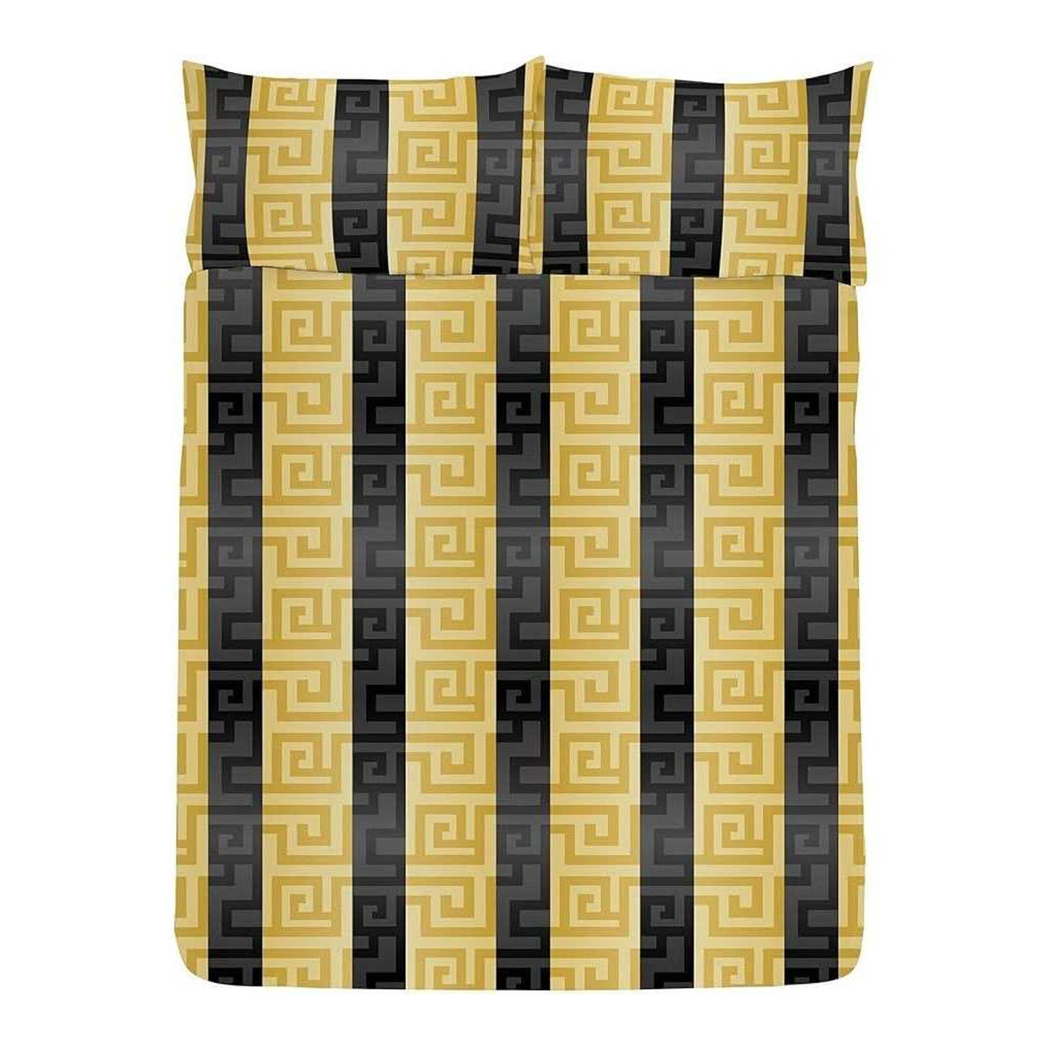 K Collection Athena Reversible Duvet Set - Black/Gold