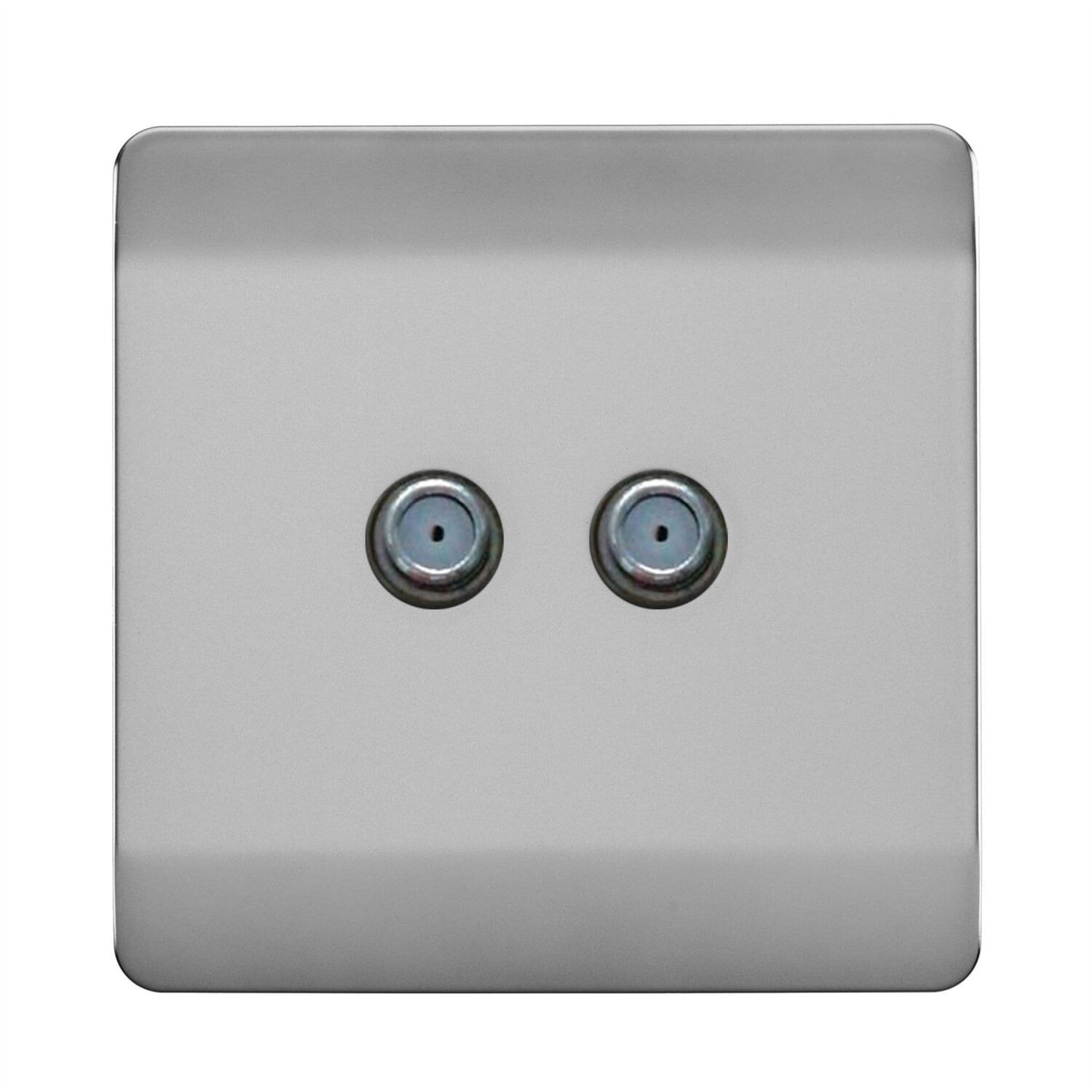 Trendi Switch - Satellite Socket - 2 Gang Male F-Type - Steel - Image 2
