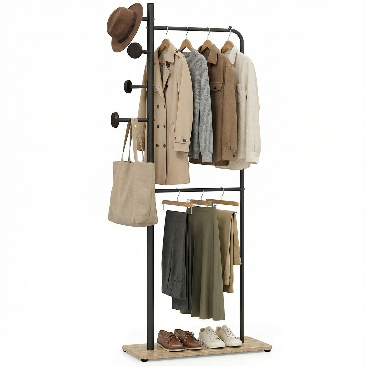 Costway Double Rods Clothes Hanging Rack