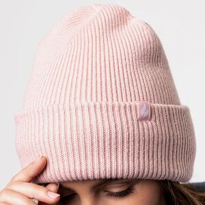 Ladies Fleece Lined Ribbed Thermal Turnover Hat for Winter