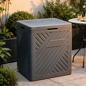 120L Plastic Garden Storage Box Outdoor Deck Shed Cushion Utility Chest Trunk