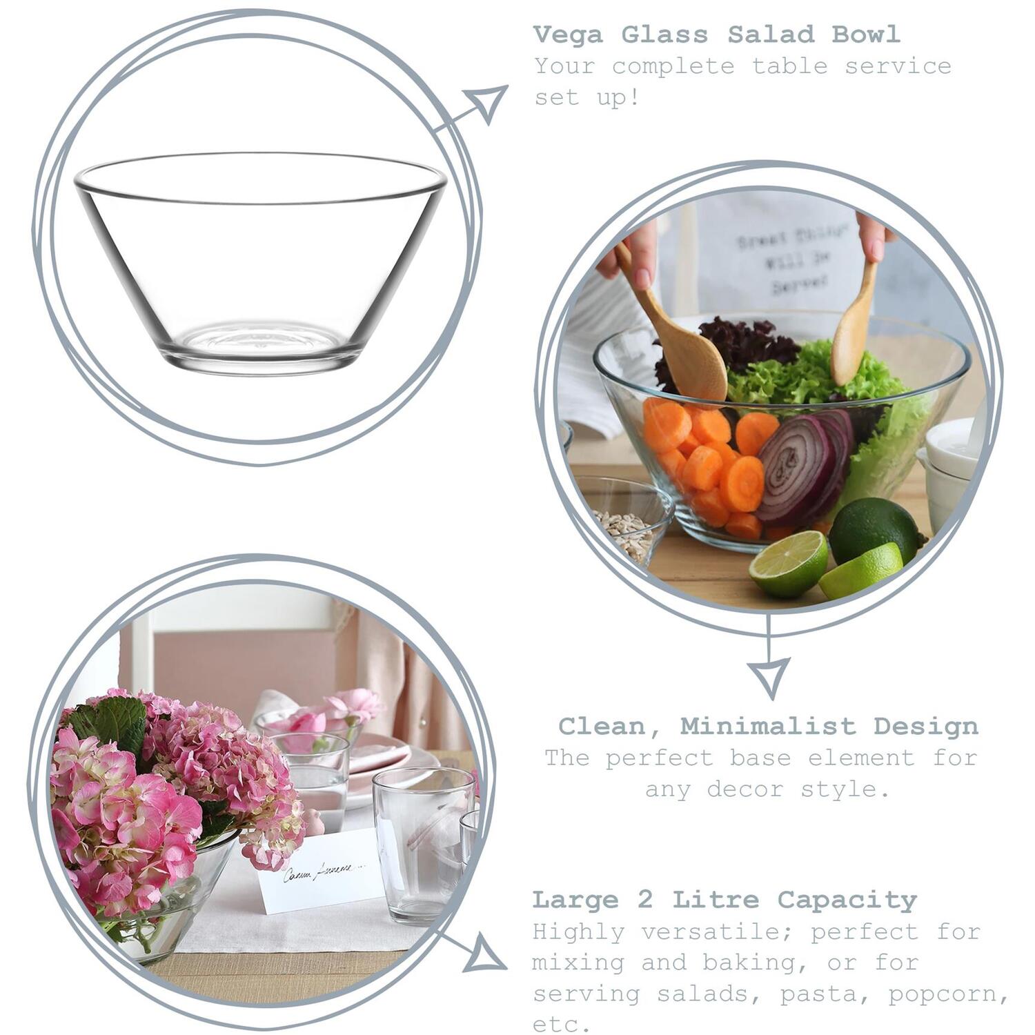 Image of Vega Glass Serving Bowl - 22.5cm&hellip;
