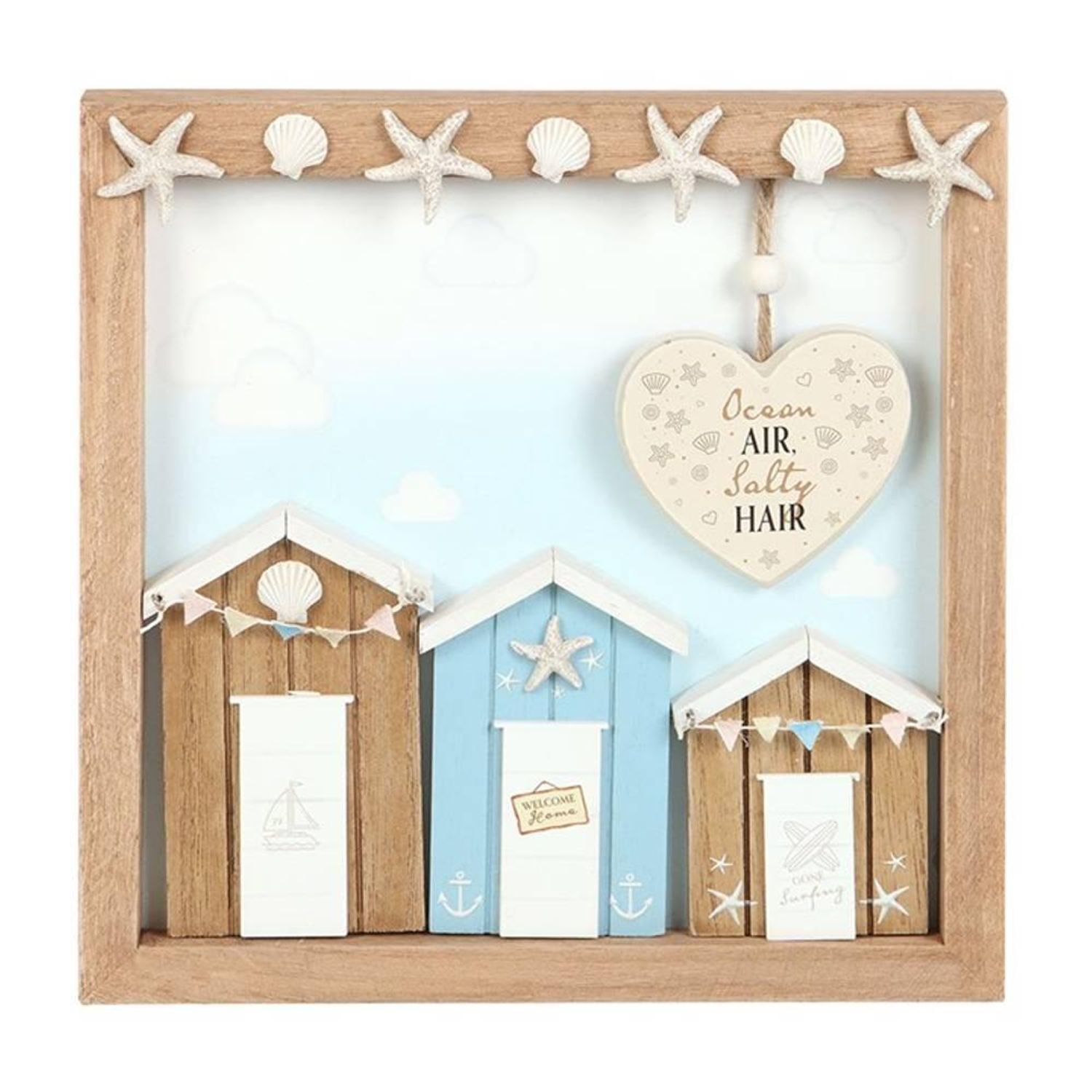Something Different Ocean Air Salty Hair Mdf Beach Hut Plaque - Multicoloured