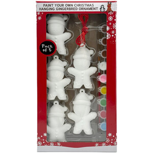 Paint Your Own Hanging Gingerbread Ornaments Kit