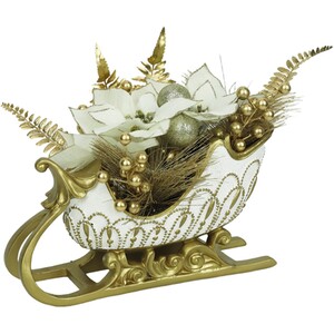 Gold Floristry Sleigh Decoration