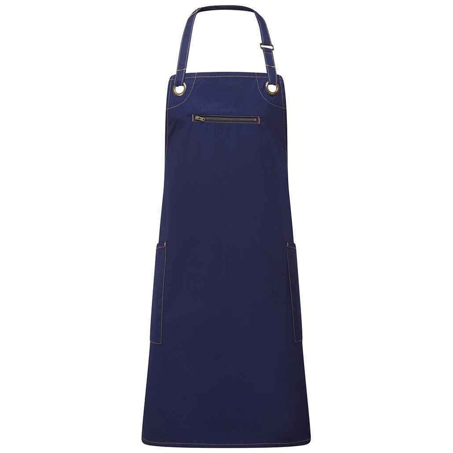 Premier Barley Recycled Full Apron - Navy/Camel