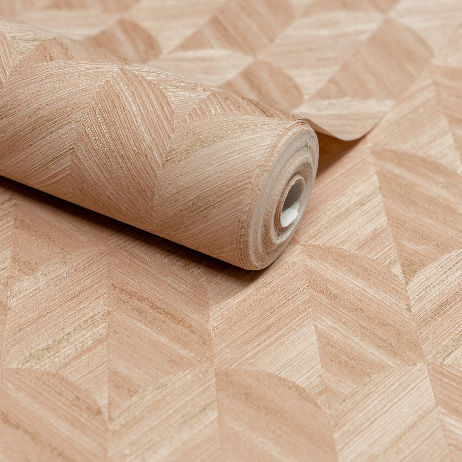 Grandeco Boutique Amber Art Deco Geo Embossed Wallpaper - Plaster