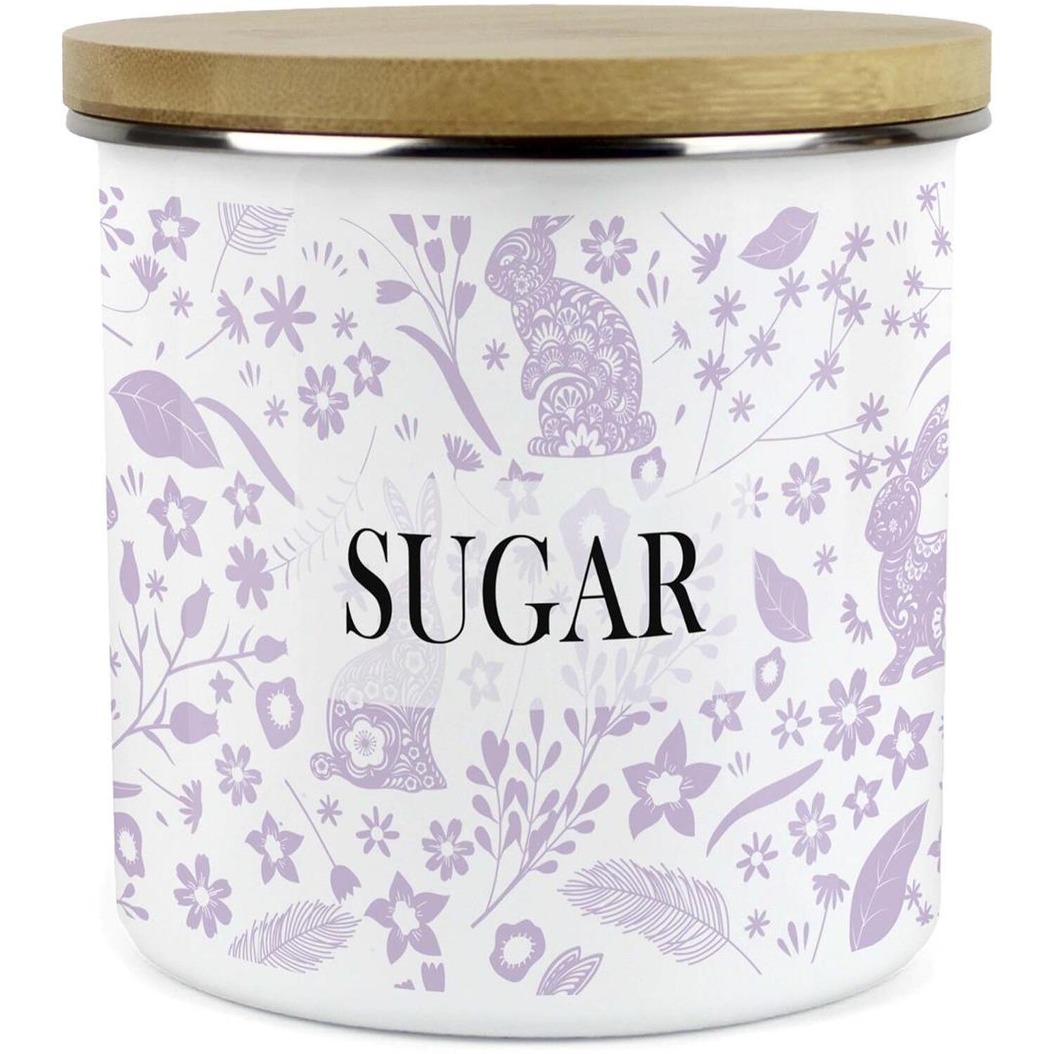 Purely Home Lilac Wild Rabbits Large Kitchen Storage Canister - Blue / 130Mm / Large
