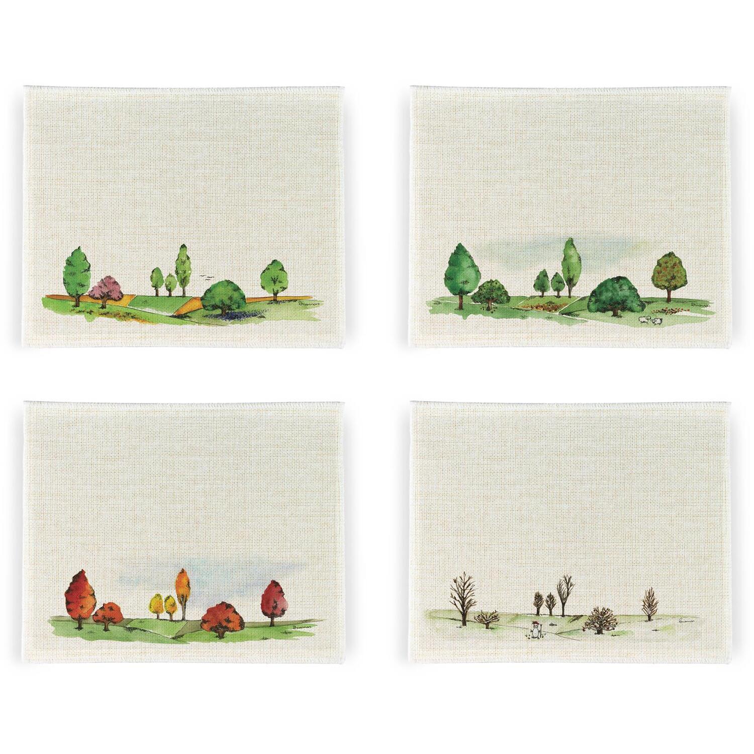 Image of Watercolour Seasons Placemats - Set of&hellip;