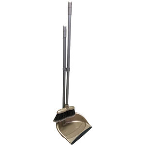 Leecroft Long Handle Folding Dustpan & Brush Set