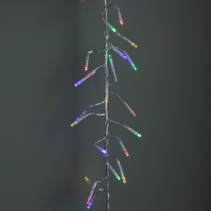 9.3m 720 LED Christmas Cluster String Lights with Timer in Multi-Coloured on Clear Cable